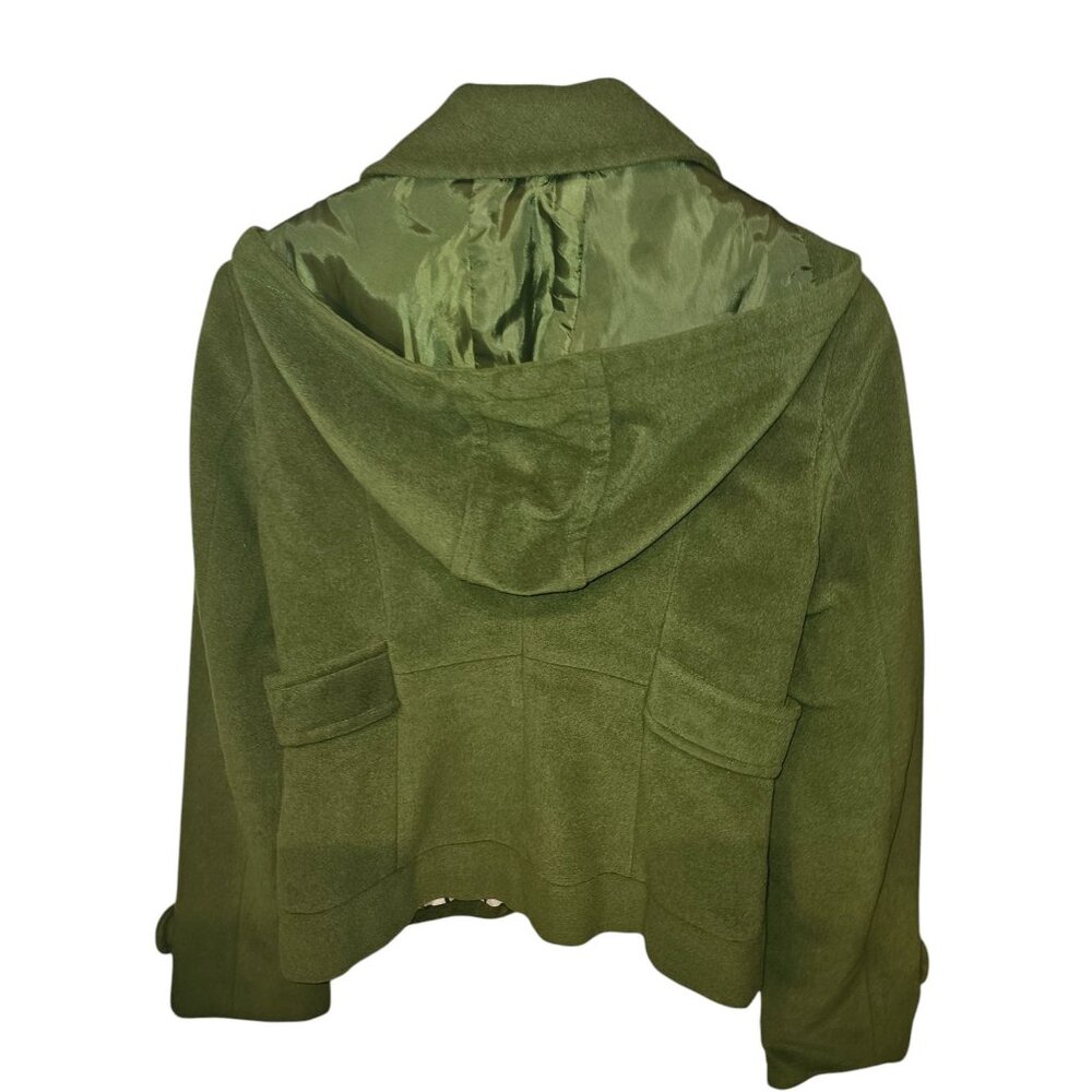 Anthropologie Tulle Green Hooded Coat Womens M - Picture 2 of 14